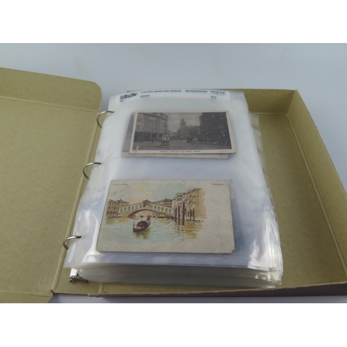 1709 - Three albums containing Edwardian and later postcards, includes shipping, aircraft, topographical, h... 