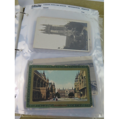 1709 - Three albums containing Edwardian and later postcards, includes shipping, aircraft, topographical, h... 