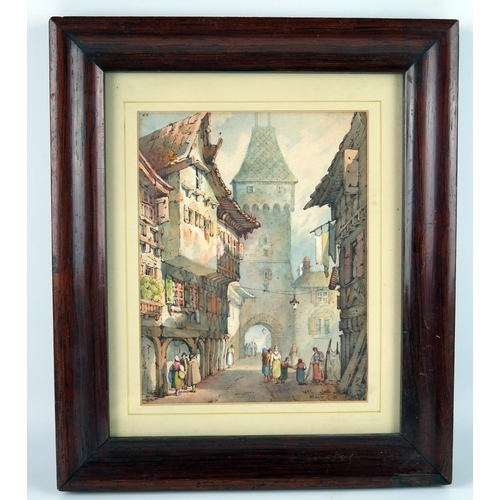 1727 - N H Leavers
Continental Street Scene, watercolour, signed and dated 1936, 21 x 16.5cm.