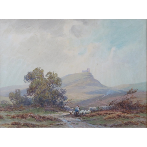 1752 - English School, Evening on Dartmoor, watercolour, indistinctly signed, undated, 34 x 26cm.