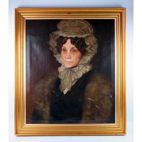 1754 - Victorian School, half length portrait Mrs Charles Cornish of Gatcombe House, Totnes, oil on canvas,... 