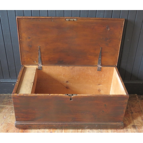 1780 - A 19th century mahogany seaman's chest, of rectangular outline, with hinged lid, 78cm wide.