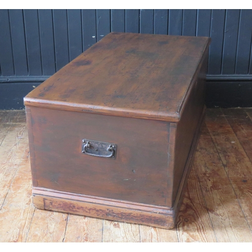 1780 - A 19th century mahogany seaman's chest, of rectangular outline, with hinged lid, 78cm wide.