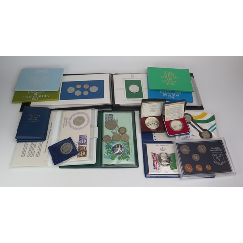 1855 - Gambia 1971 Coin Pack, Botwana 1976, Flakland Islands 1974, Tuvalu 1976, sterling silver 1973 royal ... 