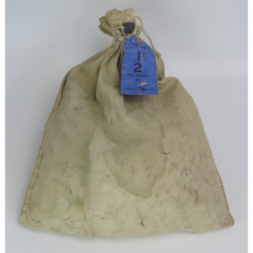 1857 - A Bank Sealed Bag of £5 Worth of Halfpence Coins