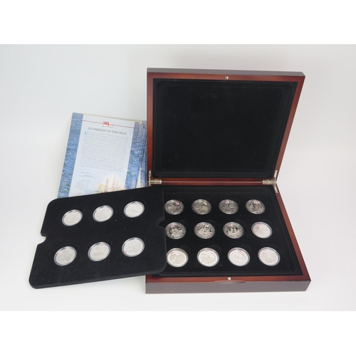 1859 - The Royal Mint _ The History of The Royal Navy Collection. A boxed set (no. 5536) of 18 silver Guern... 