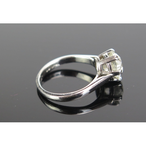 72 - A Platinum and Old Cut Diamond Solitaire Ring in a modern .950 setting, size L.25.  Sold with insura... 