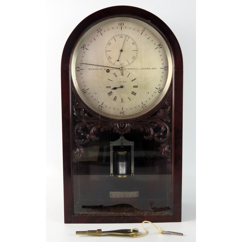 1671 - Barraud & Lunds, 41 Cornhill, London, a Victorian regulator wall clock, the single fusee movement wi...