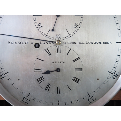1671 - Barraud & Lunds, 41 Cornhill, London, a Victorian regulator wall clock, the single fusee movement wi... 
