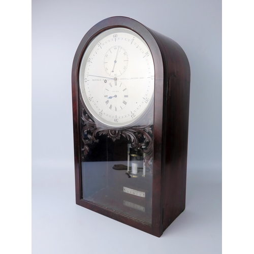 1671 - Barraud & Lunds, 41 Cornhill, London, a Victorian regulator wall clock, the single fusee movement wi... 