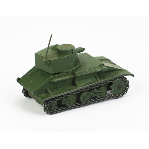 1134 - Dinky 152a Light Tank - matt green, no markings, chain tracks - excellent