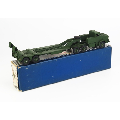 1138 - Dinky 660 Mighty Antar Tank Transporter - matt green tractor unit, trailer and ridged hubs, 