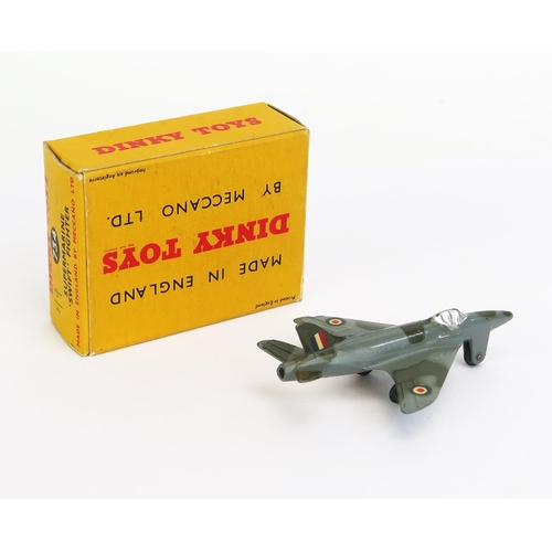 1141A - Dinky 734 Supermarine Swift Fighter - grey/olive drab camo - near mint in excellent+ yellow picture ... 