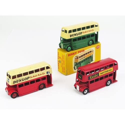 1142 - Dinky Double Deck Buses (all type 3 Leyland grilles) -  29c (290) x2 