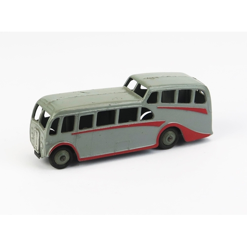 1143 - Dinky 29f Observation Coach - dark grey, red flashes, dark grey ridged hubs - near mint but with som... 