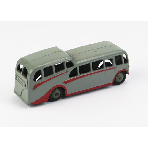 1143 - Dinky 29f Observation Coach - dark grey, red flashes, dark grey ridged hubs - near mint but with som... 