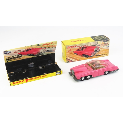 1146 - Dinky 100 Lady Penelope's Fab 1 - pink, clear sliding roof with pink stripes (early issue), Lady Pen... 