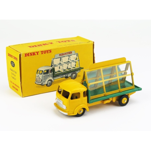 1154 - French Dinky 33C Simca Glazier's Truck - yellow cab and chassis, frame and yellow ridged hubs - near... 