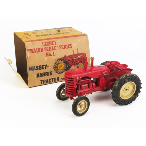 1168 - Lesney Major-Scale No. 1 Massey-Harris Tractor (Matchbox interest) - red, gold trim, 