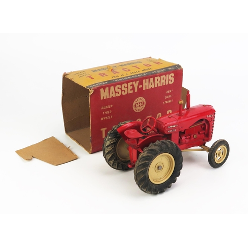 1168 - Lesney Major-Scale No. 1 Massey-Harris Tractor (Matchbox interest) - red, gold trim, 