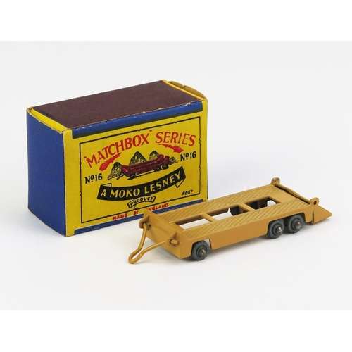 1176 - Matchbox Moko 16a Transporter Trailer - Stannard Code 4, light brown, metal wheels, domed/crimped ax... 