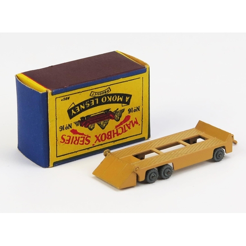 1176 - Matchbox Moko 16a Transporter Trailer - Stannard Code 4, light brown, metal wheels, domed/crimped ax... 