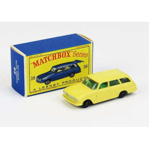 1183 - Matchbox Regular Wheels 38b Vauxhall Victor Estate Car - Stannard Code 7, pale yellow, silver trim, ... 