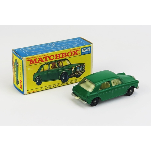 1196 - Matchbox Regular Wheels 64b MG 1100 - Stannard Code 3, green, cream interior, 11x45 black plastic wh... 