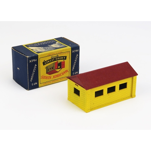 1198 - Matchbox Moko Accessory Pack A3 Private Lock-up Garage - yellow side, brown roof, green doors - exce... 