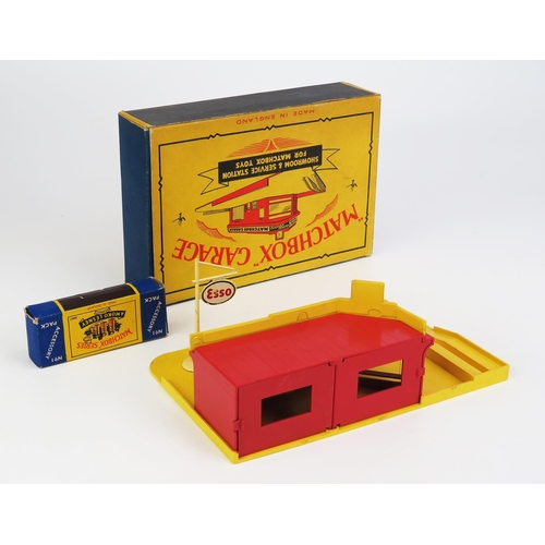 1199 - Matchbox Accessory Pack MG1 Service Station and Showroom - yellow base and roof sign, red building -... 