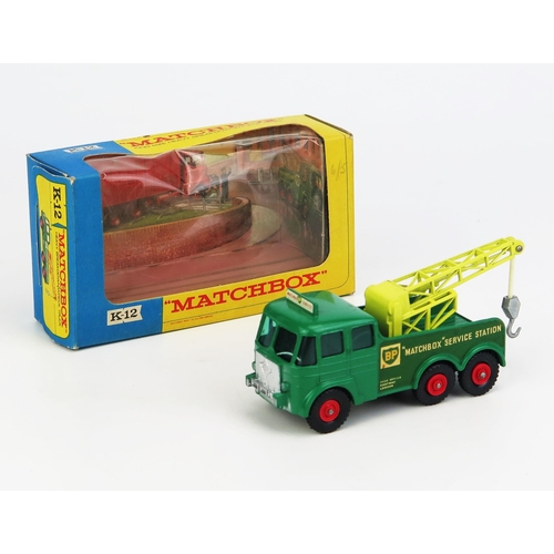 1210 - Matchbox King Size K12 Foden Heavy Breakdown/Wreck Truck - green, yellow arm, unpainted hook, 