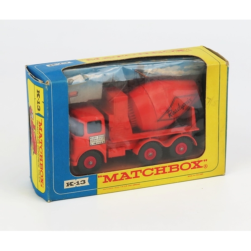 1211 - Matchbox King SizeK13 Foden Ready-Mix Concrete Truck - orange cab, chassis and mixer, green tinted w... 