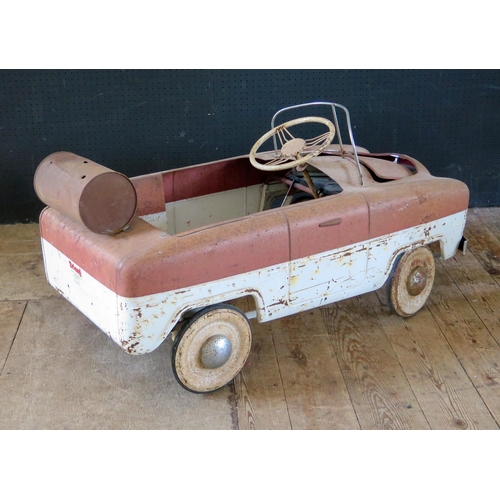 1231A - 1950s/60s Triang Pedal Car with openable bonnet, chrome bumper, windscreen and bonnet ornament - wit... 