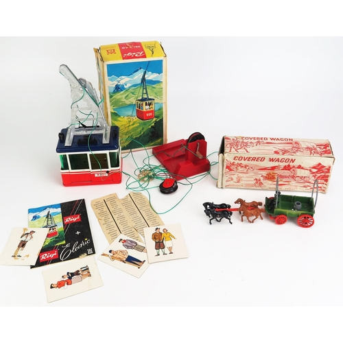 1234 - Lehmann (Germany) 900 Gondola Cable Car (excellent in box) and Modern Products Covered Wagon (missin... 