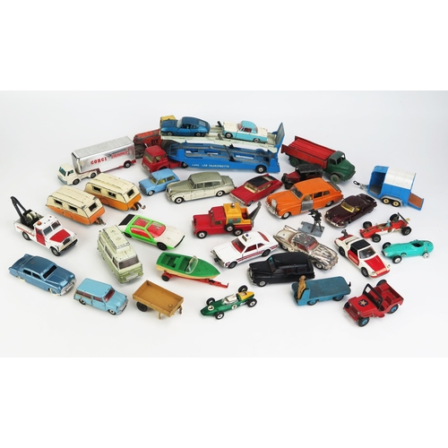 1238 - Corgi & Dinky Playworn Collection including Bedford Carrimore Car Transporter, Citroen Le Dandy, Her... 