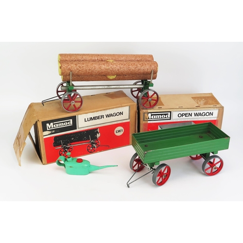 1246 - Mamod LW1 Lumber Wagon, OW1 Open Wagon - excellent in boxes (with tape) and Sutcliffe Oil Can brande... 