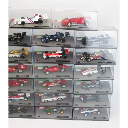 1257 - 34 Panini F1 Model Racing Cars from the 1950's to 1970's, 1:43 Scale including Ferrari, Mercedes, Lo... 