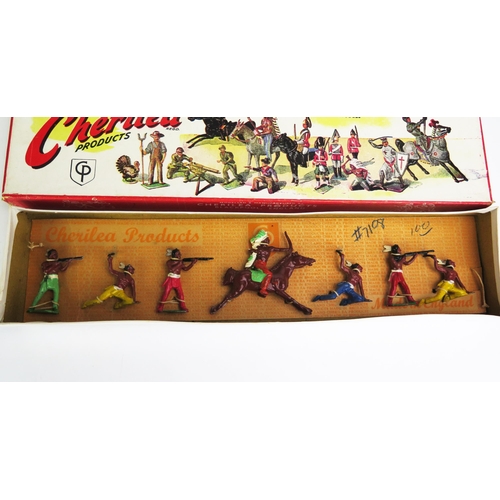 1266 - Cherilea Wild West Series Cowboys & Indians in Separate Box Sets - 1 mounted and 6 other figures in ... 