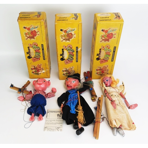 1274 - 3 Pelham Puppets Including Percy Pig, SM Witch and SL Fairy - very good to excellent in boxes with g... 