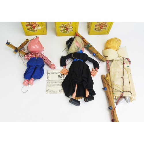 1274 - 3 Pelham Puppets Including Percy Pig, SM Witch and SL Fairy - very good to excellent in boxes with g... 