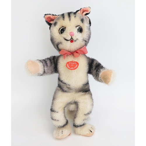 1286 - Schuco Vintage Koko The Cat - white/grey/black, pink ribbon complete with chest tag and white tag (2... 