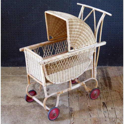 1296G - Wicker Dolls Pram (60x50x25cm)