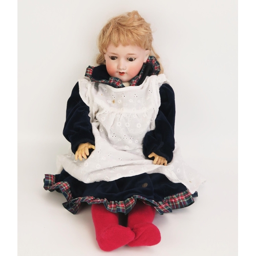 1296A - Armand Marseille 390 Bisque Headed Doll of a Girl (60cm), missing eyelash and damage to hands