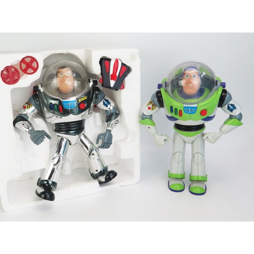 1297B - Two Toy Story Buzz Lightyear Action Figures by Think Way (Disney), one original, one Intergalatic - ... 