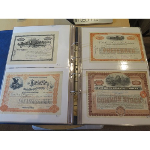 1856 - Scripophily Book by Keith Hollender and large collection of Chinese Bonds, folder of Russian, Americ... 