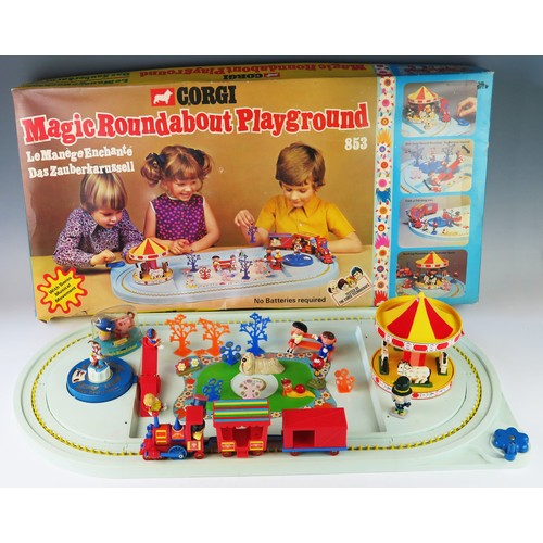 1163A - Corgi 853 Magic Roundabout Playground Set - includes Train and carriages, figures including Paul, Ro... 