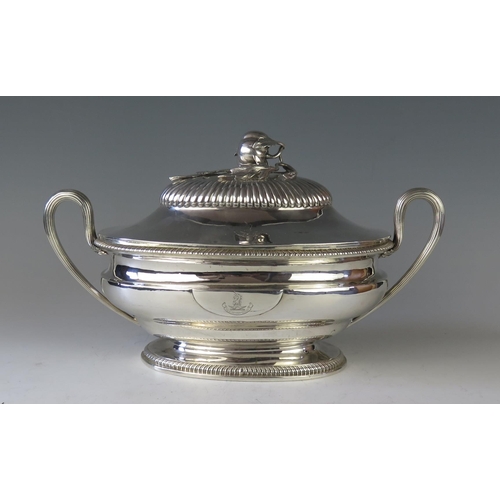 494 - A George III silver tureen and cover, struck four times for John Parker I & Edwin Wakelin, circa 177... 