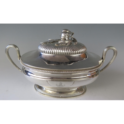 494 - A George III silver tureen and cover, struck four times for John Parker I & Edwin Wakelin, circa 177... 