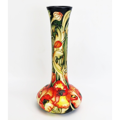 1092 - A Moorcroft pottery vase with 'Allegro Flame' decoration by Emma Bossons, released in 2003 as a desi... 