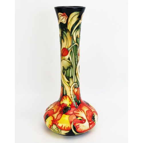 1092 - A Moorcroft pottery vase with 'Allegro Flame' decoration by Emma Bossons, released in 2003 as a desi... 